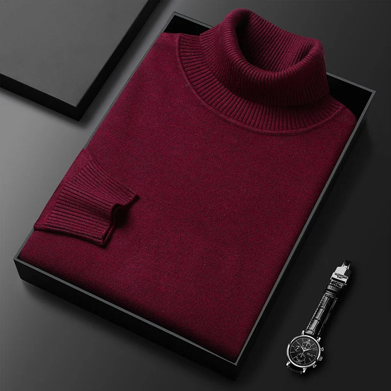 LIAM - Solid Color Turtleneck Sweater