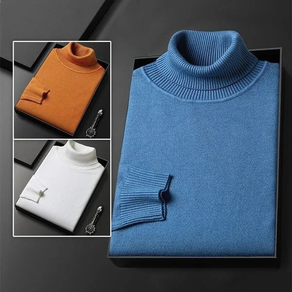 LIAM - Solid Color Turtleneck Sweater