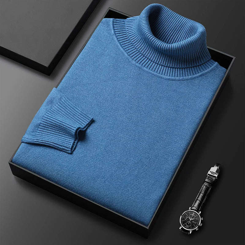 LIAM - Solid Color Turtleneck Sweater