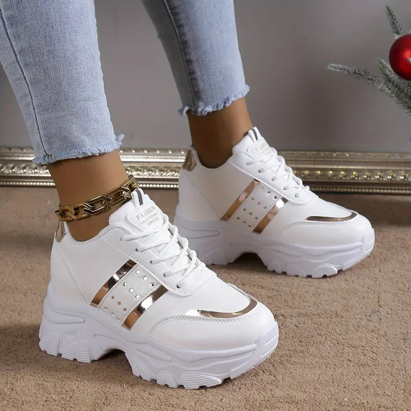 MAJA™ SOLID COLOR TRENDY SNEAKERS